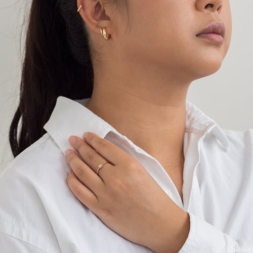 Ring mit Moissanit und Salt and Pepper Diamanten Kaylyn