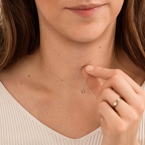 Halskette mit einem vom IGI zertifizierten Lab Grown rosa Diamanten Jonie