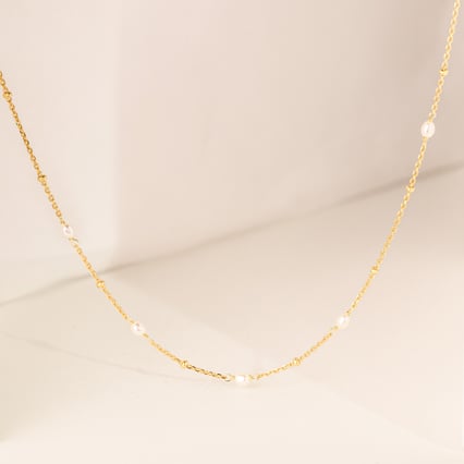 Silberne Halskette mit Perlen Landia