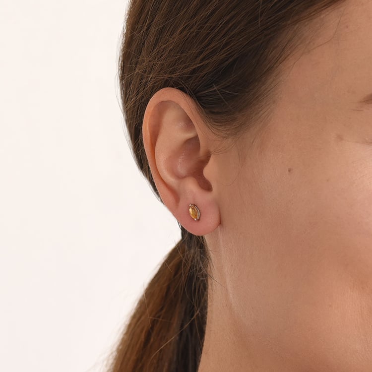 Minimalistische Goldohrringe mit Citrinen Andine 67581