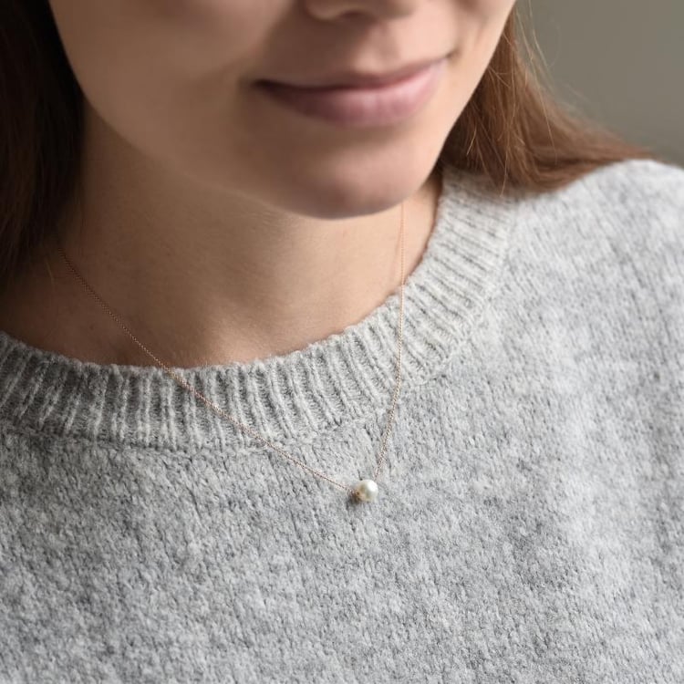 Feine Goldkette mit Perle Lemoneli 41158