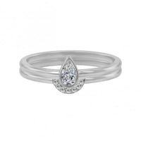 Ringset aus 585 Gold mit zertifiziertem Tropfendiamant Ralyas