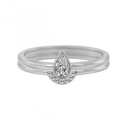 Ringset aus 585 Gold mit zertifiziertem Tropfendiamant Ralyas