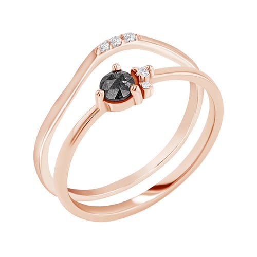 Set aus Ringen mit Salt and Pepper Diamanten Marine