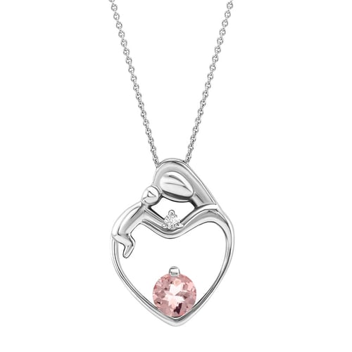 Anhänger Mutter und Kind mit Morganit und Diamant Ella
