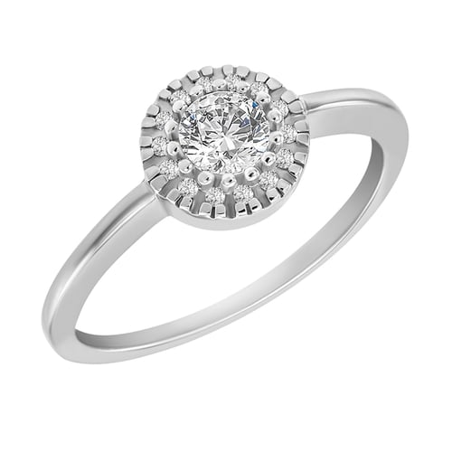 Verlobungsset mit Halo Ring und Diamanten Lieta