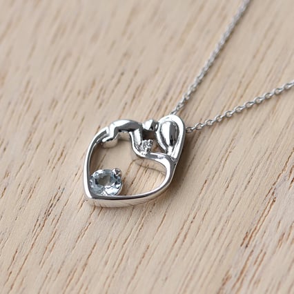 Anhänger Mutter und Kind mit Aquamarine und Diamant Ella