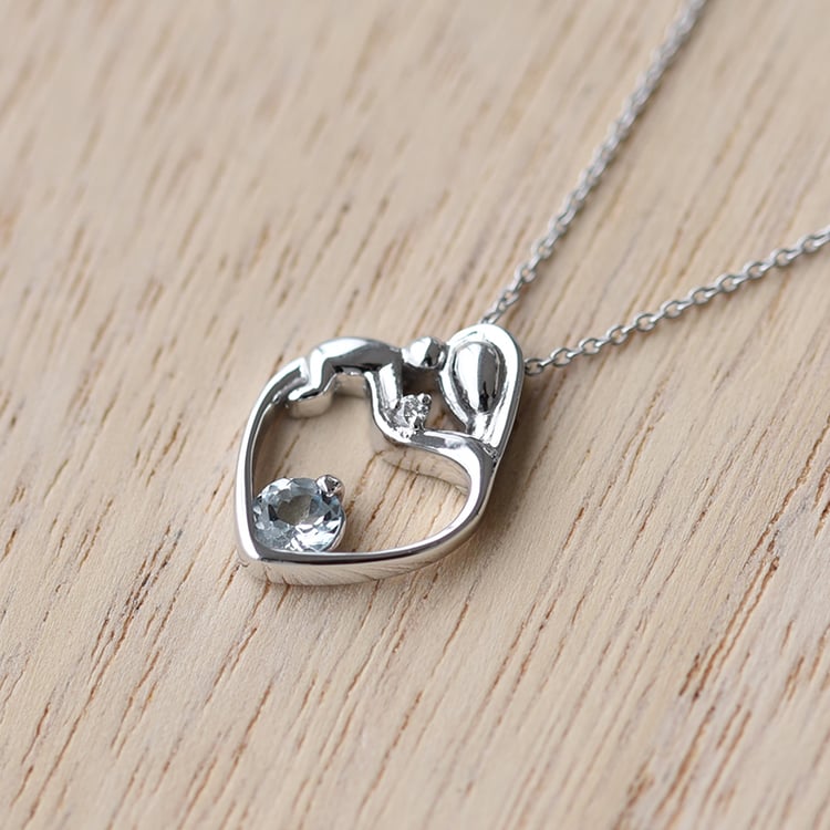 Anhänger Mutter und Kind mit Aquamarine und Diamant Ella 63264