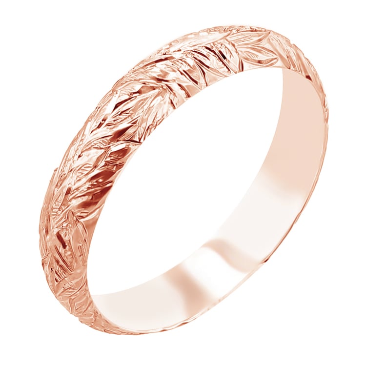 Eheringe mit von Hand gravierten Blättern Mylie 116887