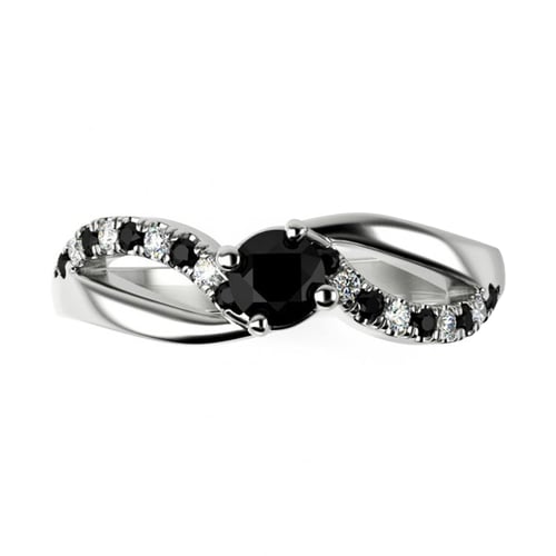 Verlobungsdiamant mit schwarzen und weißen Diamanten Ewie