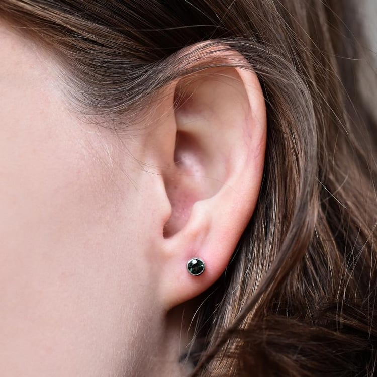 Silberne Ohrringe mit grünen Turmalinen 29668