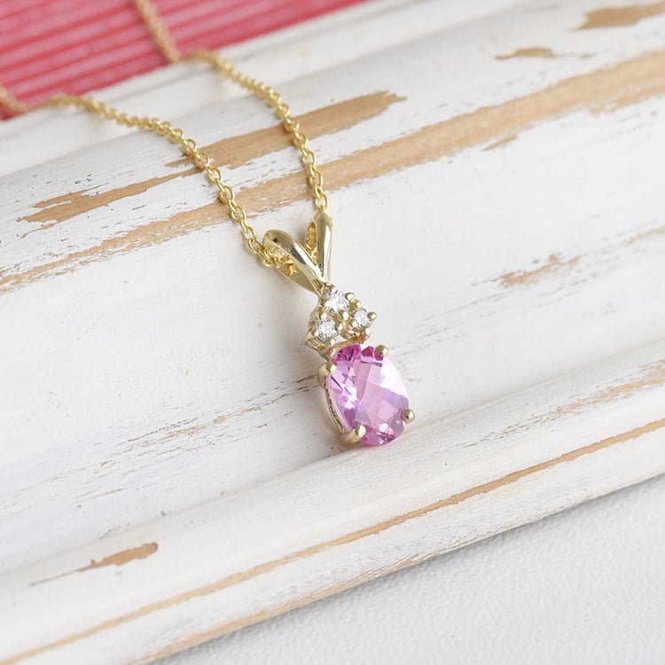 Saphirträne in Goldanhänger mit Diamanten Electrah 94865