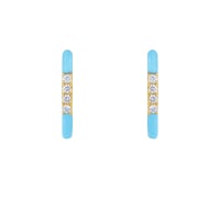 Ohrstecker mit blauer Keramik und Diamanten Edela