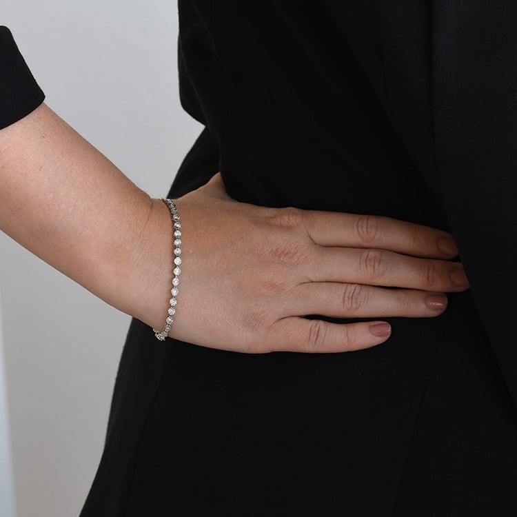 Silbernes Armband mit funkelnden Lab Grown Diamanten Jago 108032