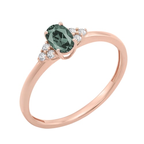 Verlobungsring mit einem natürlichen Alexandrit und Diamanten Sheldo