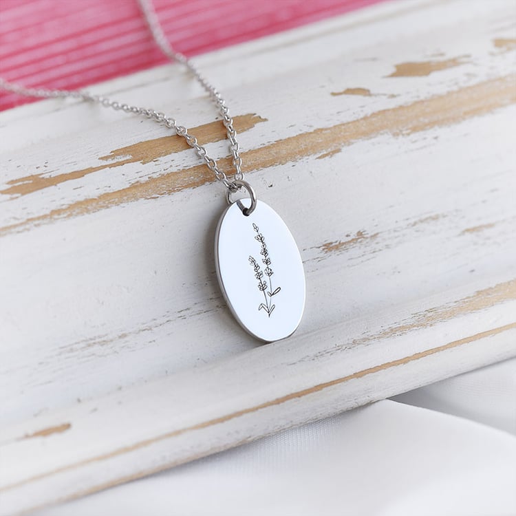 Personalisierter Anhänger aus Silber mit Gravur einer Blume Ihrer Wahl Daisy 149898