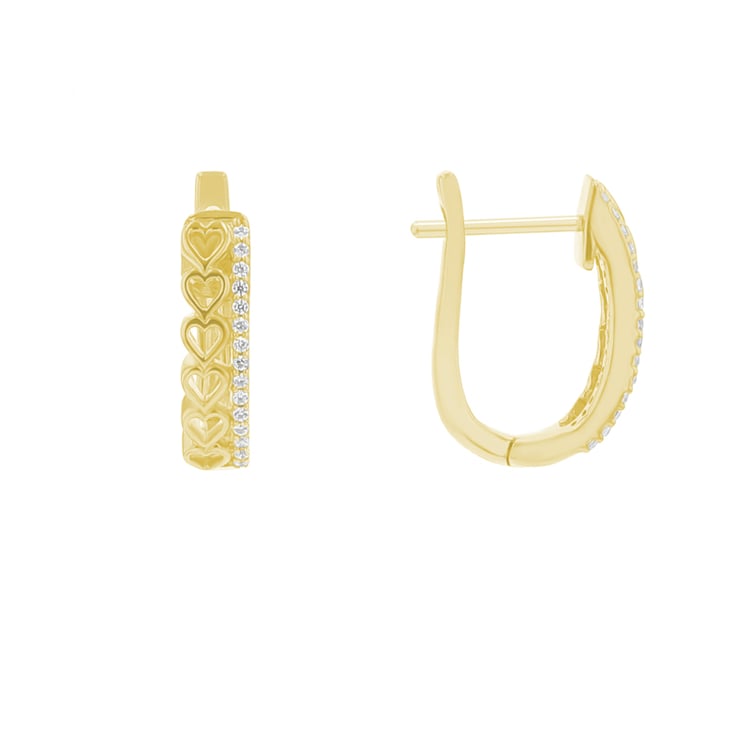 Runde Ohrringe mit Diamanten und Herzen Luba 111044