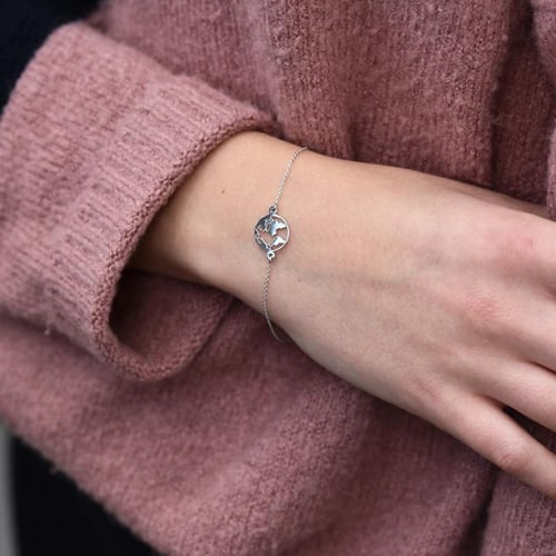 Minimalistisches Armband mit Weltkarte Earth