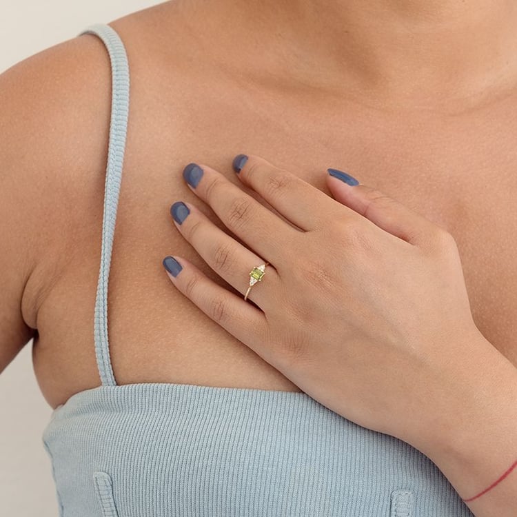 Verlobungsring mit 0.43ct IGI-zertifiziertem grünem Lab Grown Diamanten Miha 128624