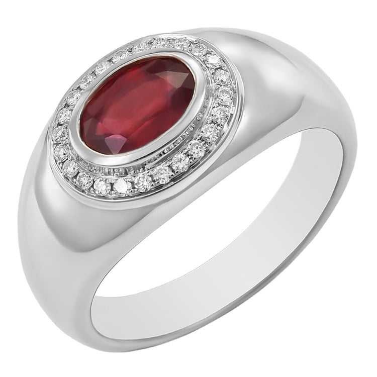 Rubin Ring in Platin mit Diamanten 59429