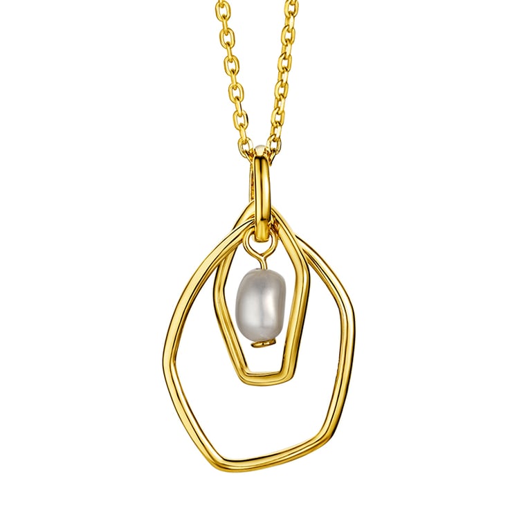 Perlenanhänger aus vergoldetem Silber Dikla