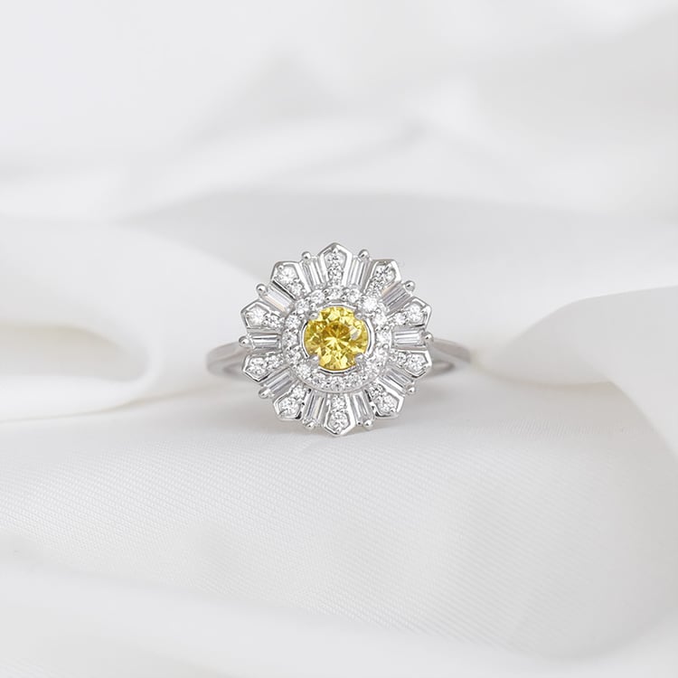 Diamantring mit gelbem Saphir Athena 92827