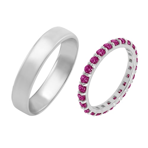 Eternity Ehering mit Rubinen und Herren Komfort Ring Brites