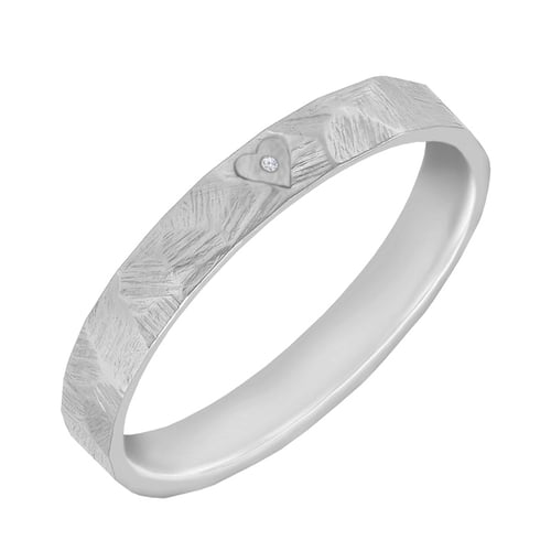 Eheringe mit einem Herz und Diamant Ernie