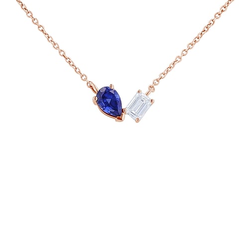 Schmuckset Toi et Moi mit Lab Grown Diamant und Saphir Querida