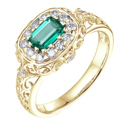 Goldring mit Smaragd und Diamanten Mare