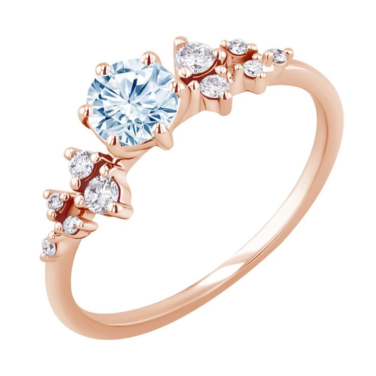 Verlobungsring mit Aquamarin und Diamanten Olha 151011