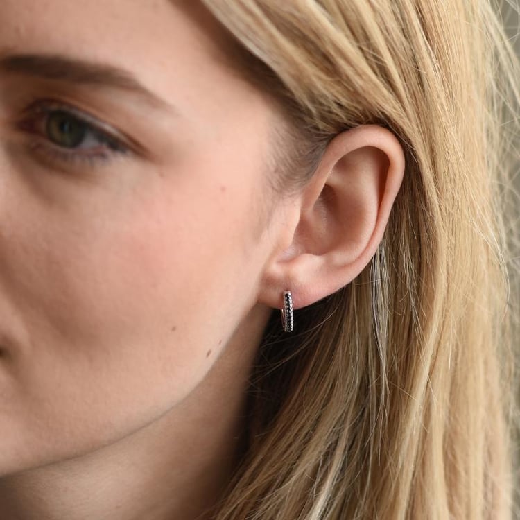 Creolen mit schwarzen Diamanten Gomati 51232