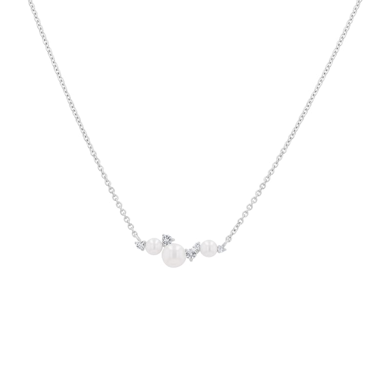 Silberner Perlenanhänger mit weißen Topasen Tahira 164086