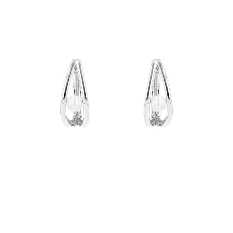 Silberne kreisförmige Ohrringe mit Perlen Kristie 115887