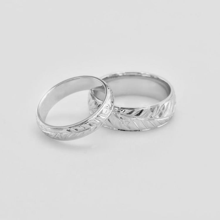 Eheringe aus Platin mit Naturmotiv Matu 69094