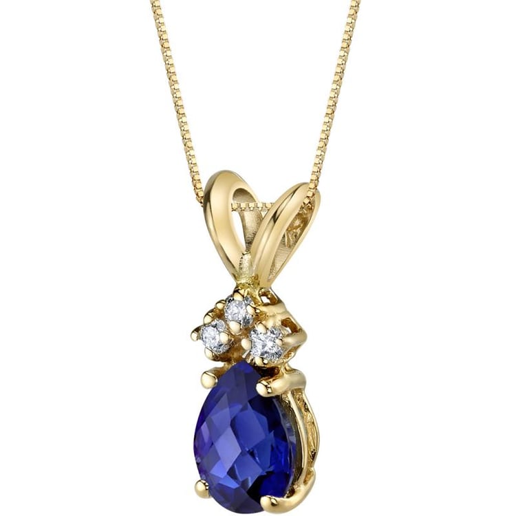 Saphir in Goldanhänger mit Diamanten Electrah 48969