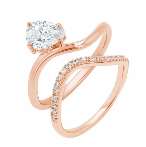 Romantisches Verlobungs-Set mit Diamantringen Darya