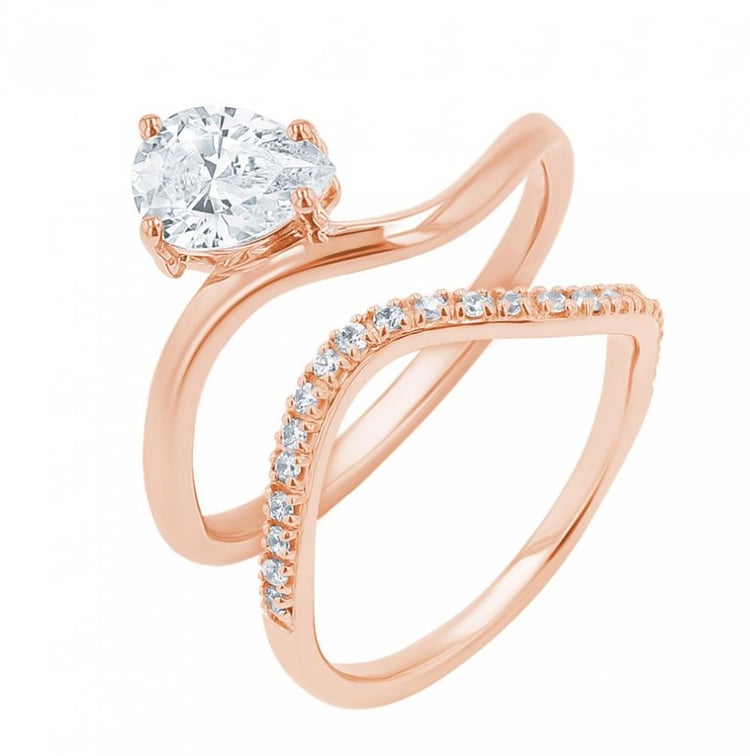 Romantisches Verlobungs-Set mit Diamantringen 156159