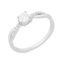 Verlobungsring mit seitlichen Diamanten und Lab Grown Diamant Aliye