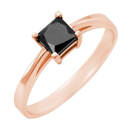 Eleganter Verlobungsring mit schwarzem Prinzess-Diamant Unnati