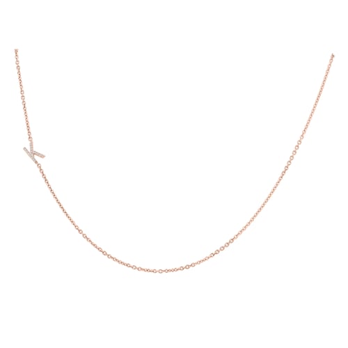 Silberne Kette mit einem Buchstaben und Lab Grown Diamanten Lupe
