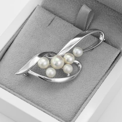 Elegante Brosche mit Perle Averli