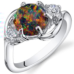 Silberring mit schwarzem Opal Jimena