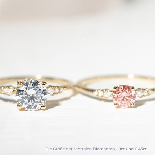 Verlobungsring mit zertifiziertem fancy rosa Lab Grown Diamanten Amity