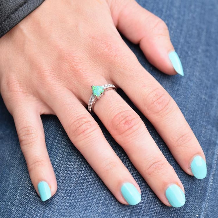 Silberner Ring mit Opal und Zirkonia Bailey 12373