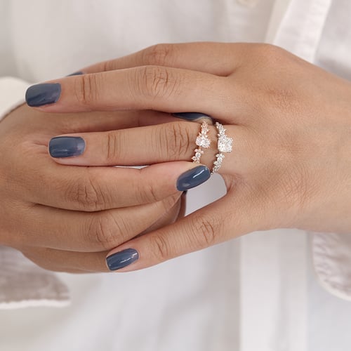 Verlobungsring mit Moissanit und Lab Grown Diamanten Alys