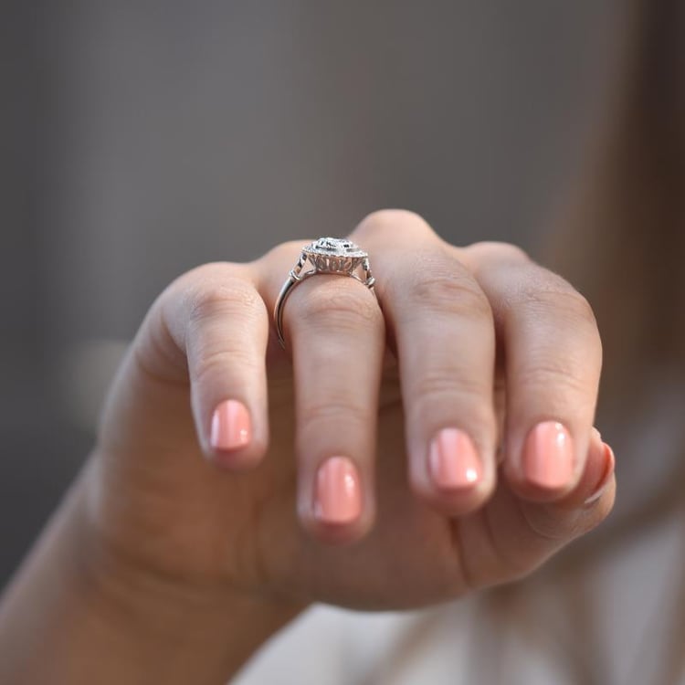 Halo Goldring mit Moissanit und Diamanten Odelle 47847