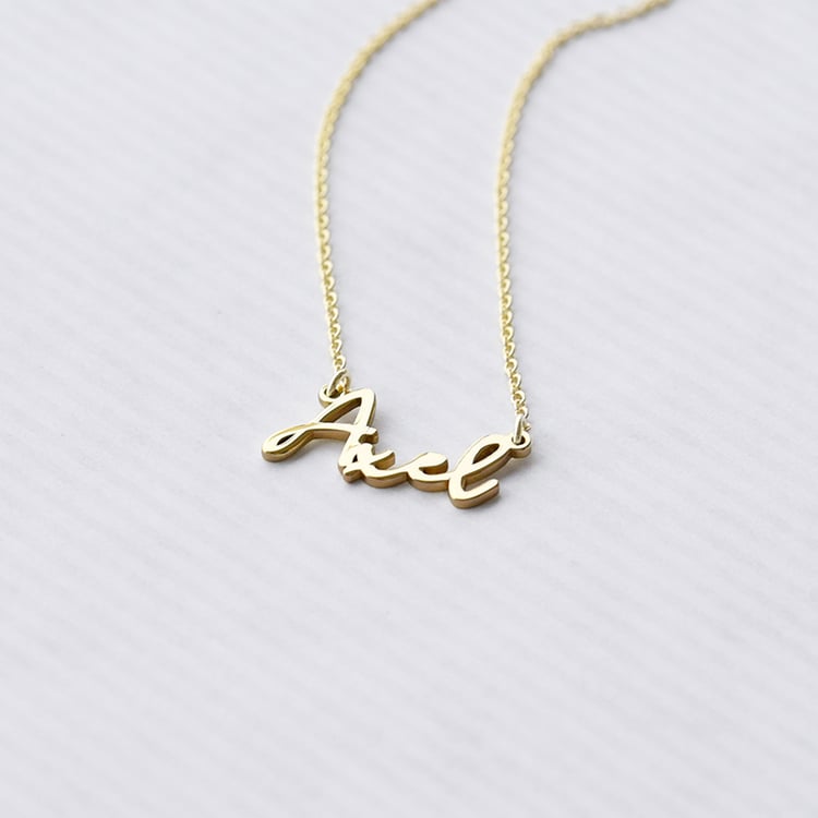 Goldene Namenskette mit Gravur Ihrer Wahl Amael 70205