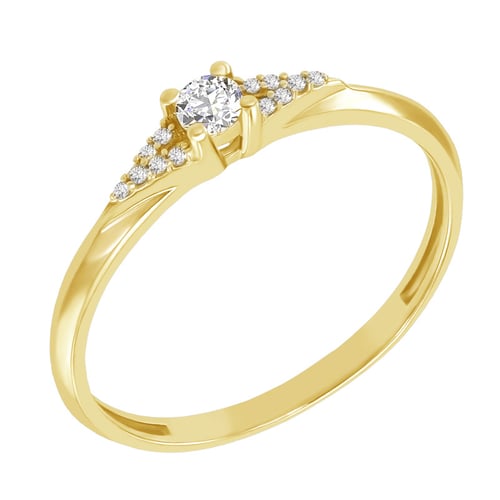 Silberner Ring mit seitlichen Lab Grown Diamanten Redely