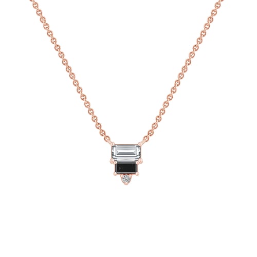 Kette mit Anhänger mit einem Moissanit und Salt and Pepper Diamanten Ivano